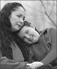 Photograph of a woman and child.