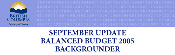 September Update - Balanced Budget 2005 Backgrounder