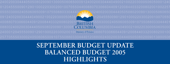 September Update - Balanced Budget 2005 Highlights