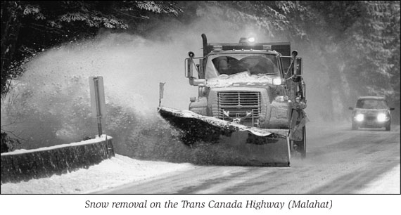 Snow removal on the Trans Canada Highway (Malahat).