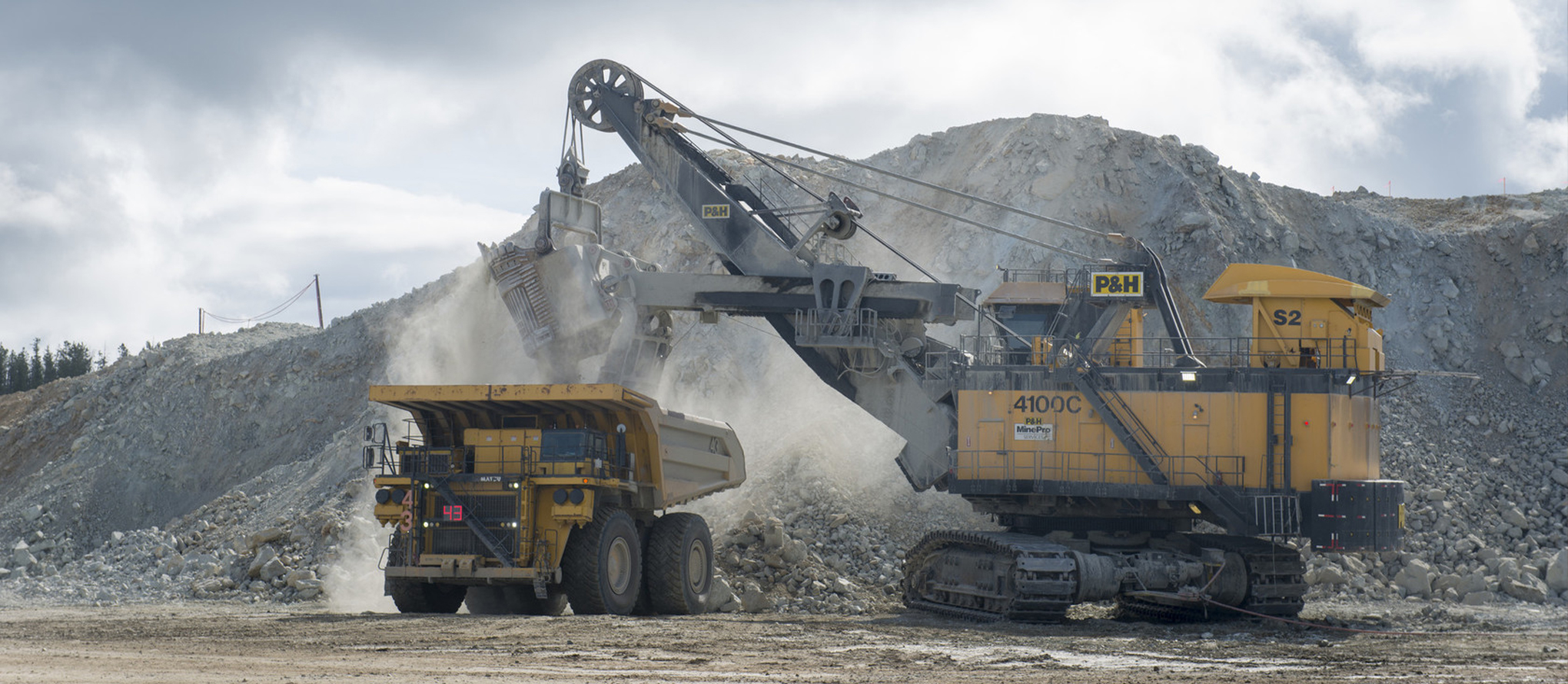 machinery working at a mining site