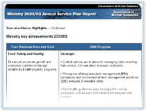 Link to Ministry key achievements 2002/03.