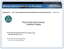 Link to Report of the Auditor General Letter.