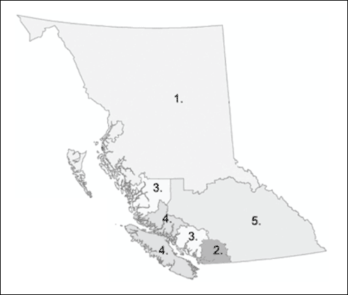 Map of Ministry Service Delivery Regions