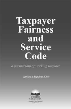 Taxpayer Fairness and Service Code Cover.